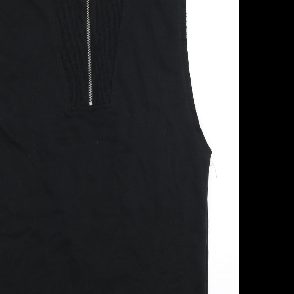 Warehouse Womens Black High Neck Cotton Pullover Jumper Size M