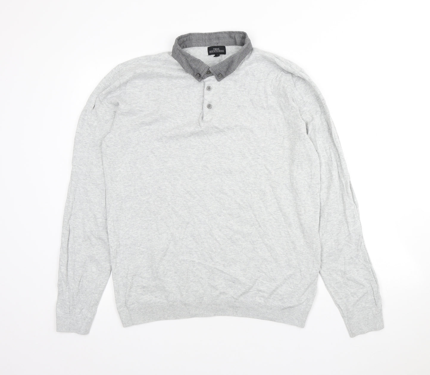 NEXT Mens Green Cotton Polo Size L Collared