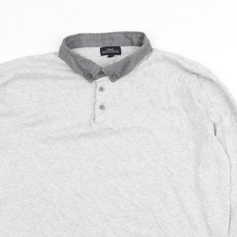 NEXT Mens Green Cotton Polo Size L Collared