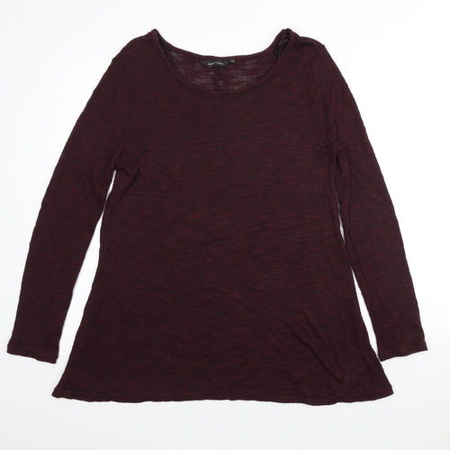 New Look Womens Red Scoop Neck Viscose Pullover Jumper Size 14