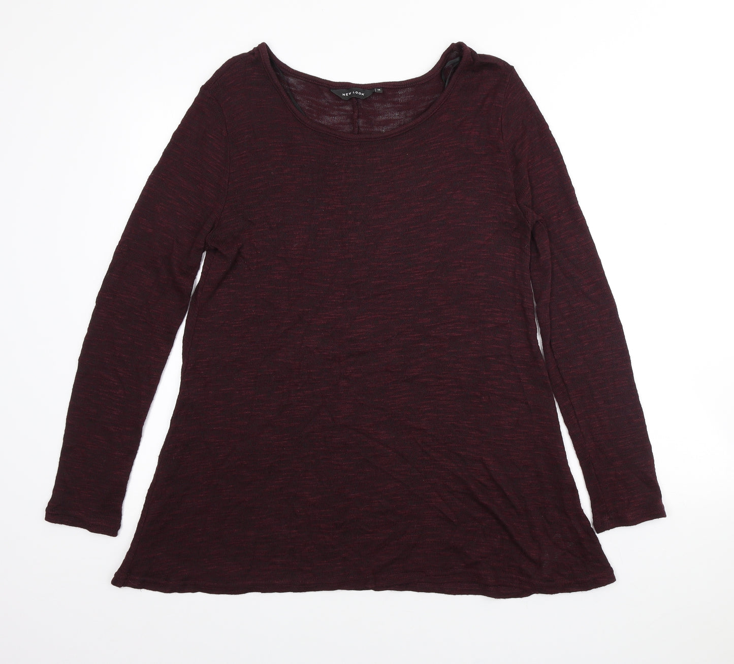 New Look Womens Red Scoop Neck Viscose Pullover Jumper Size 14