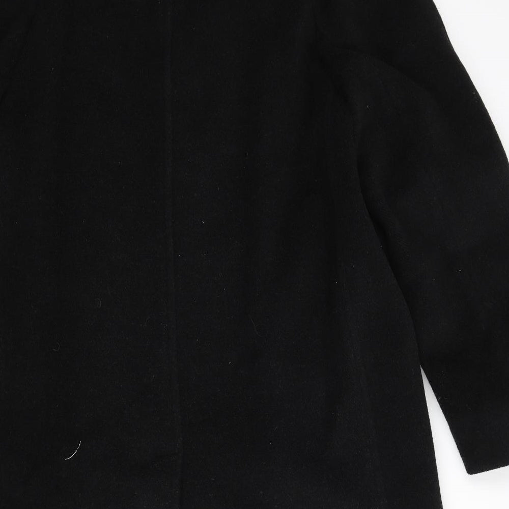 Burton Tailoring Mens Black Overcoat Coat Size XL Button