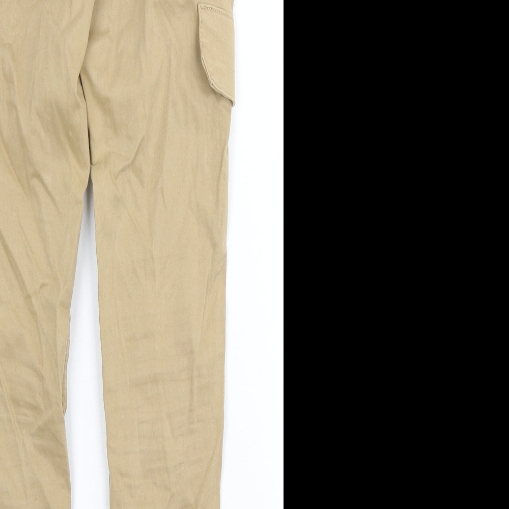 River Island Womens Brown Cotton Cargo Trousers Size 8 L26 in Regular Button