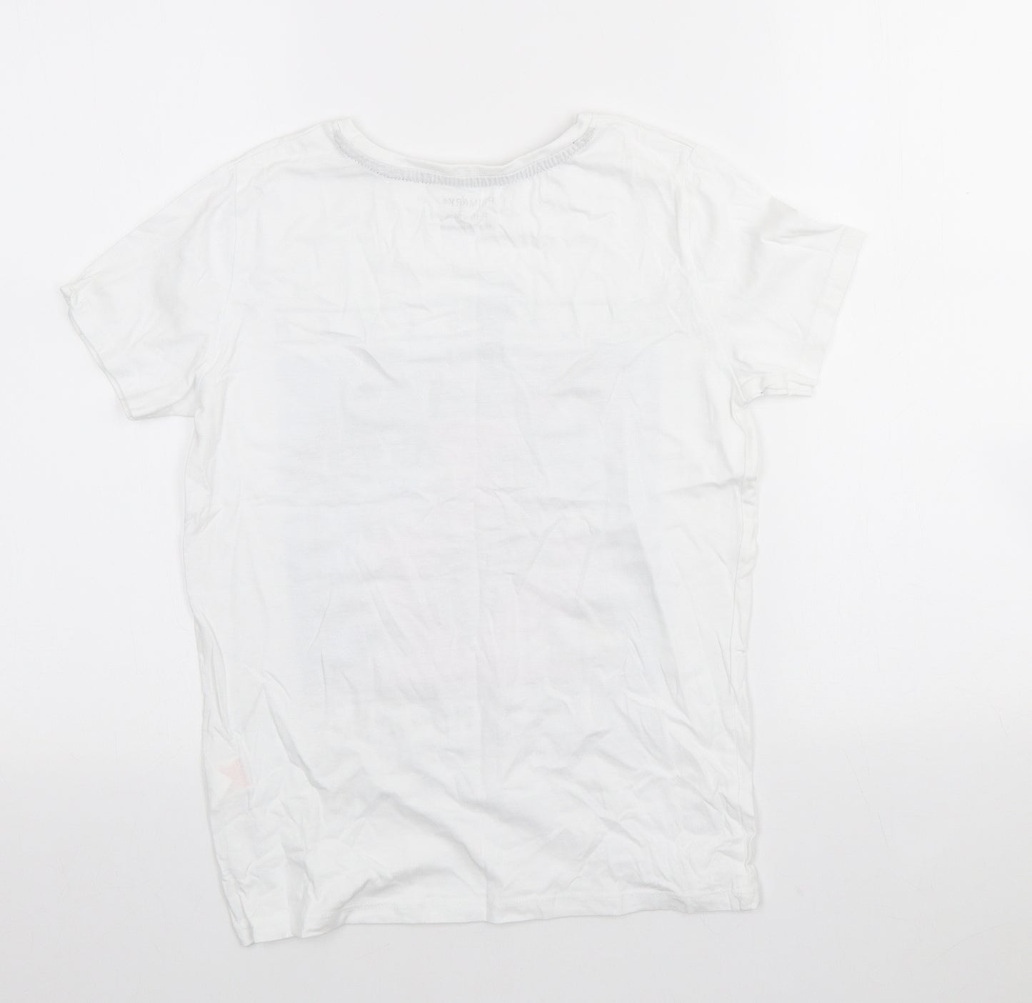 Primark Boys White Cotton Basic T-Shirt Size 10-11 Years Crew Neck - LA