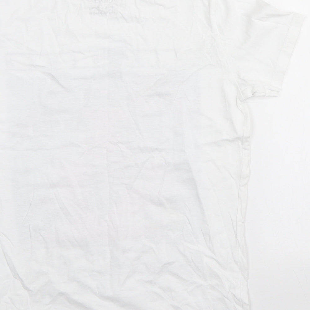 Primark Boys White Cotton Basic T-Shirt Size 10-11 Years Crew Neck - LA