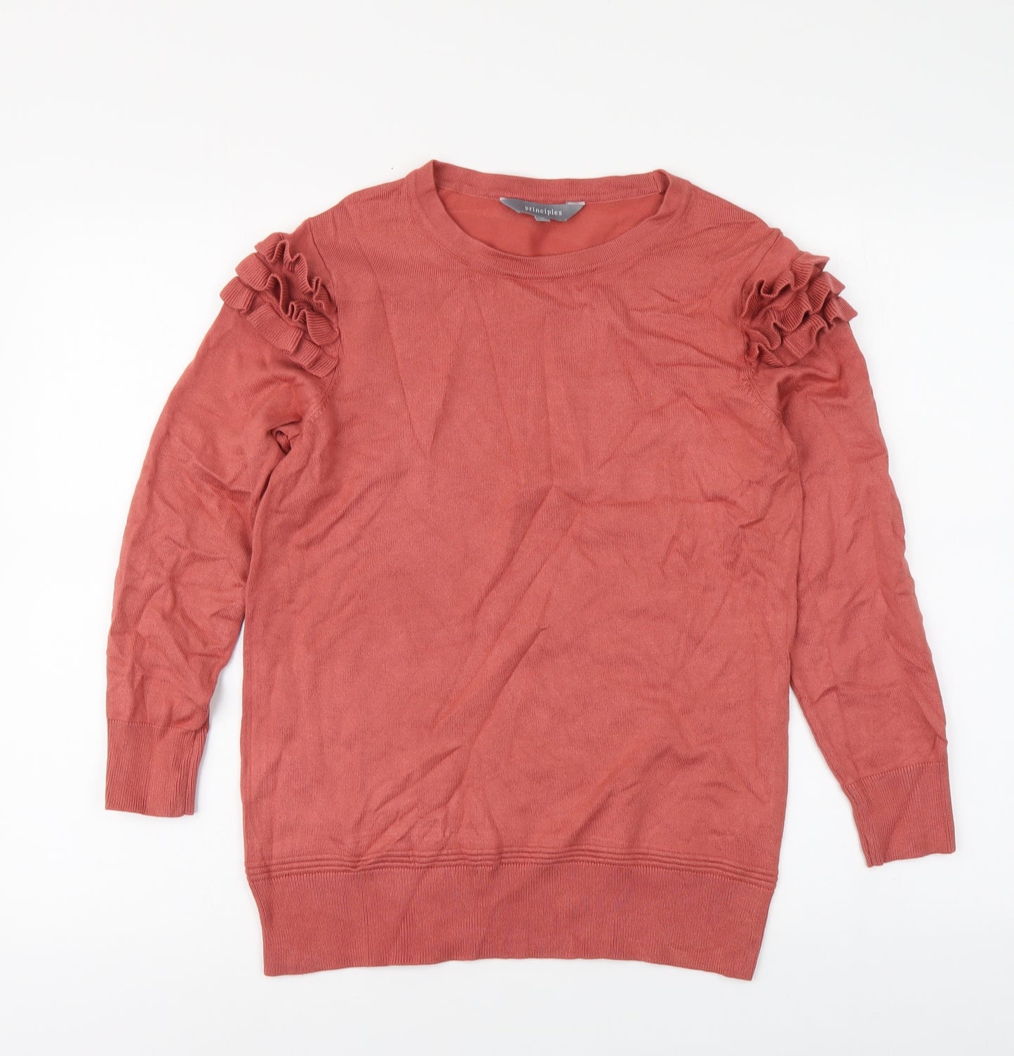 Principles Womens Red Round Neck Viscose Pullover Jumper Size 10