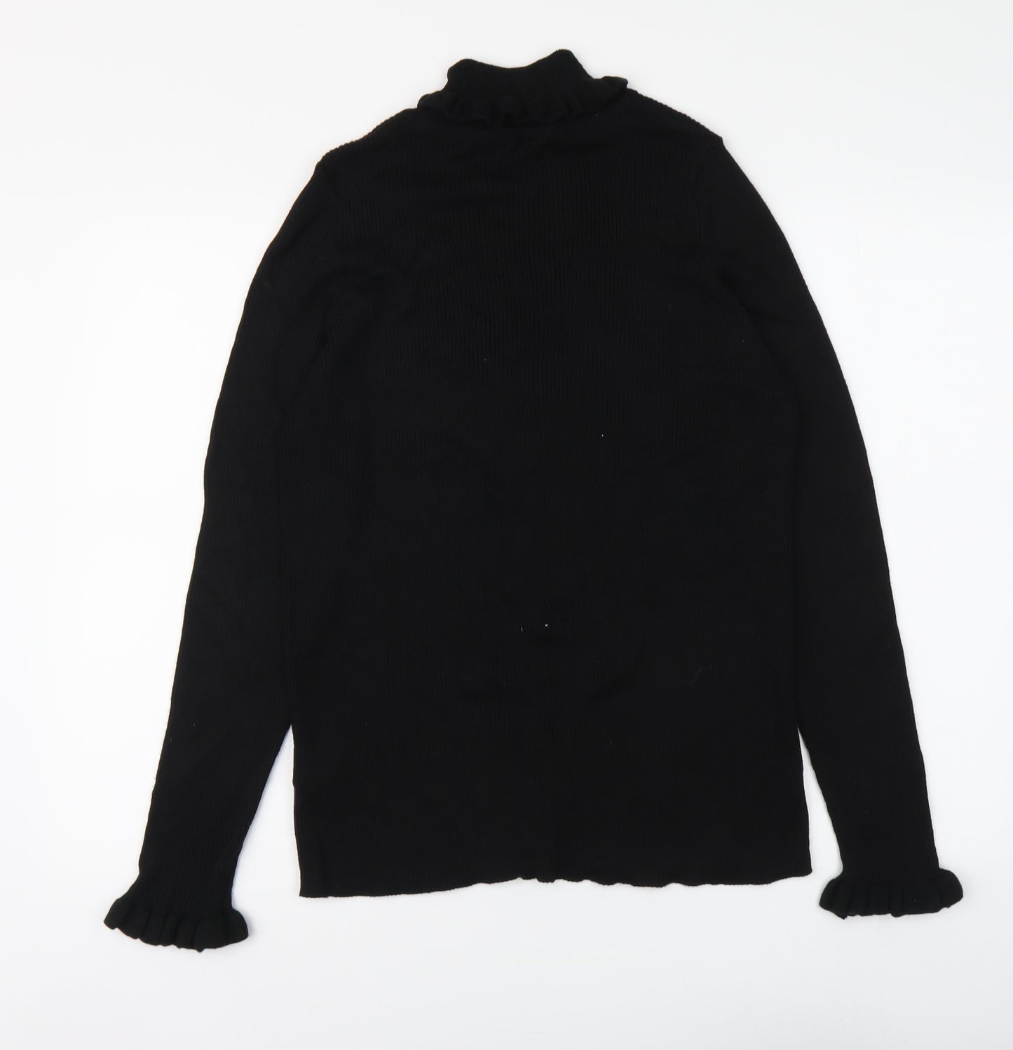 Marks and Spencer Womens Black Roll Neck Acrylic Pullover Jumper Size 22