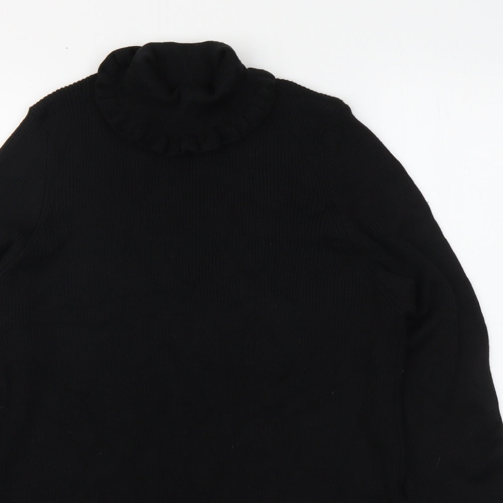 Marks and Spencer Womens Black Roll Neck Acrylic Pullover Jumper Size 22