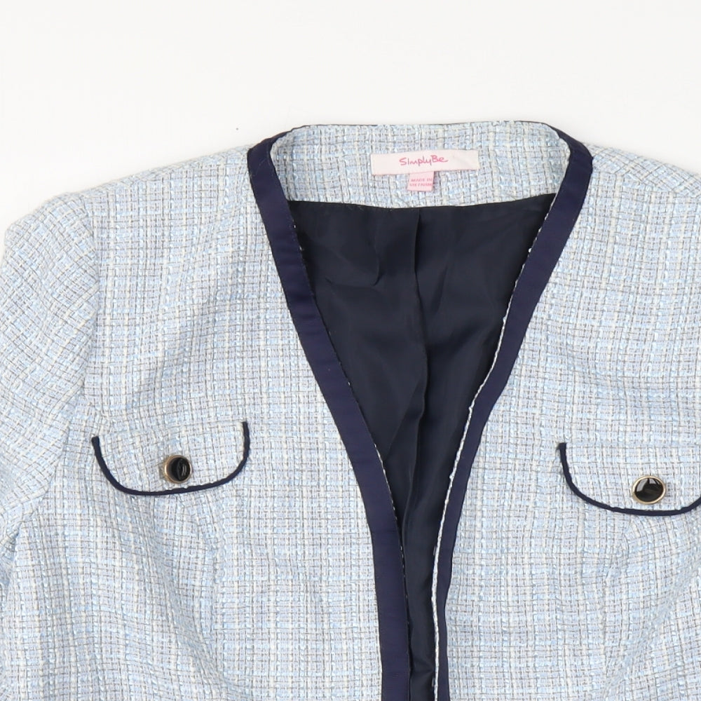Simply Be Womens Blue Jacket Size 14 Button