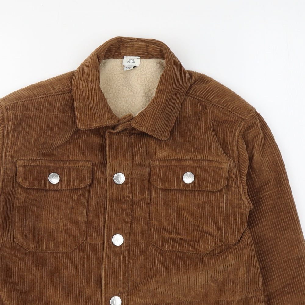 River Island Boys Brown Jacket Size 7-8 Years Button