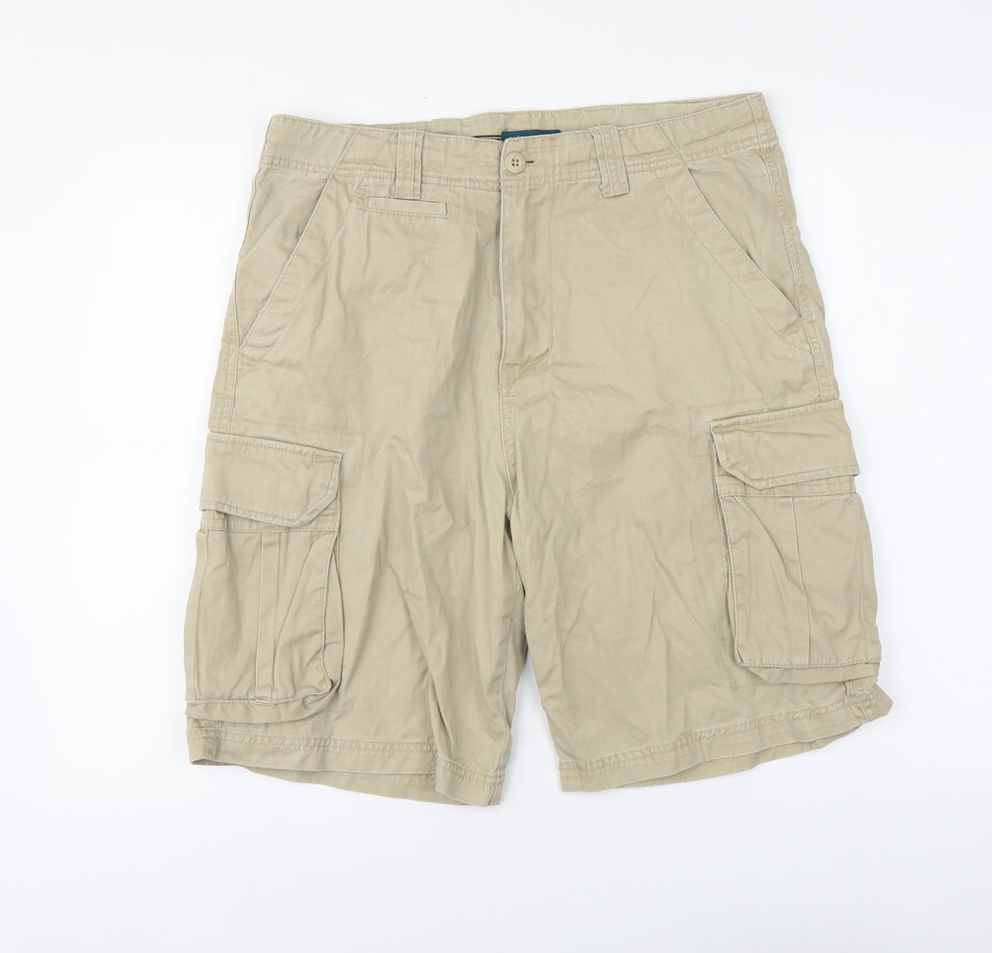 Cedar Wood State Mens Beige Cotton Bermuda Shorts Size XL L11 in Regular Button