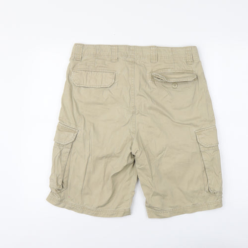 Cedar Wood State Mens Beige Cotton Bermuda Shorts Size XL L11 in Regular Button