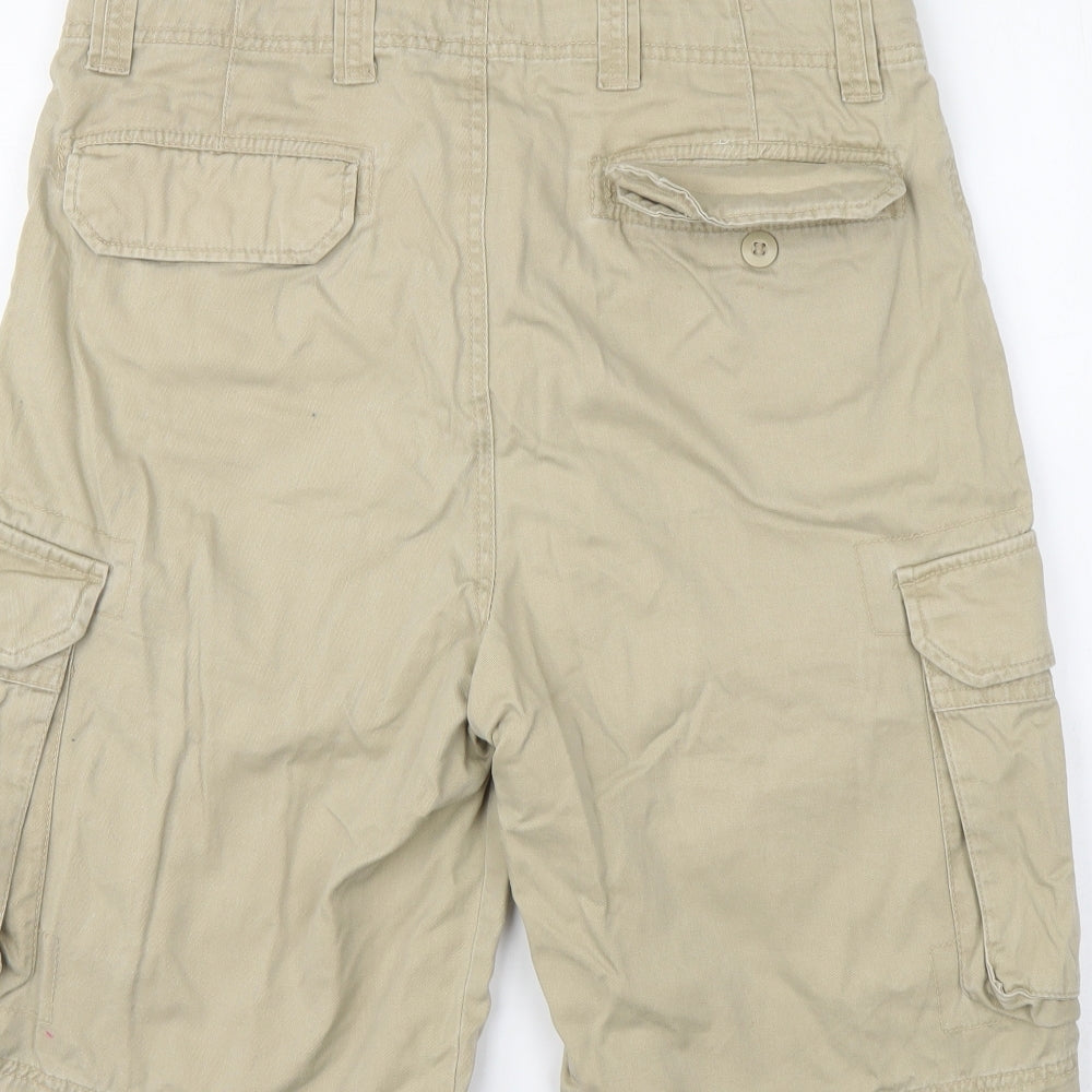 Cedar Wood State Mens Beige Cotton Bermuda Shorts Size XL L11 in Regular Button