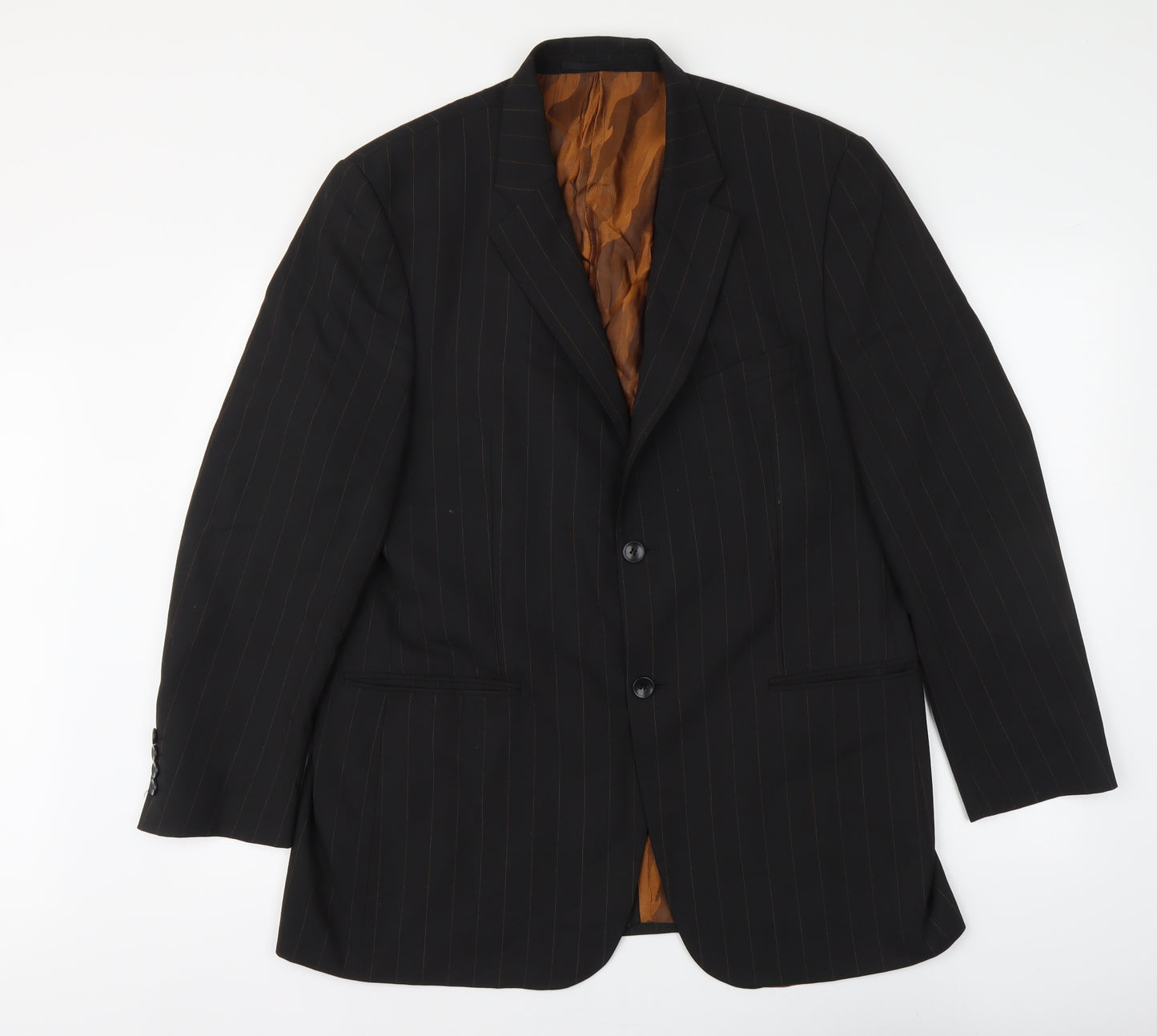 Remus Umo Mens Brown Striped Cotton 3 Piece Suit Jacket Size S