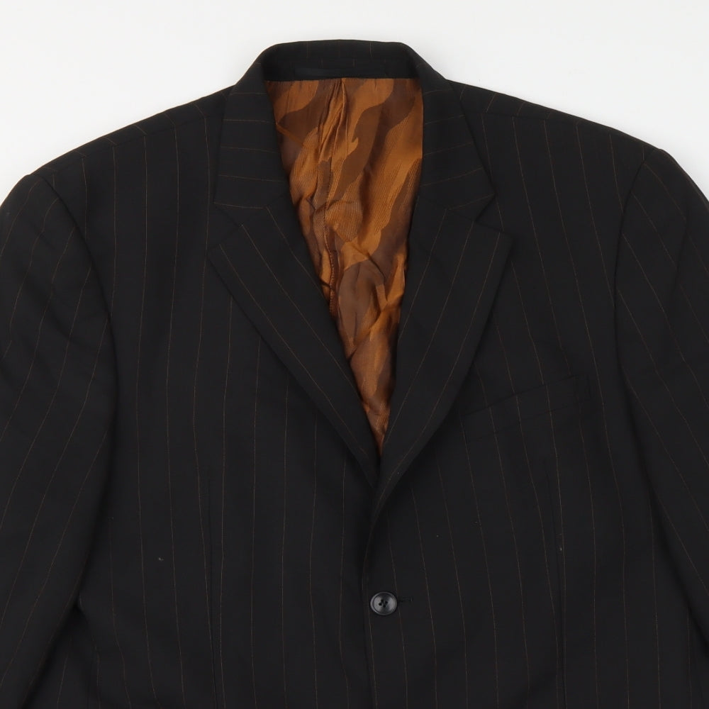 Remus Umo Mens Brown Striped Cotton 3 Piece Suit Jacket Size S
