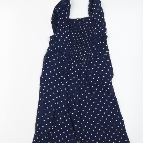 F&F Girls Blue Polka Dot Cotton Jumpsuit One-Piece Size 3XL Pullover