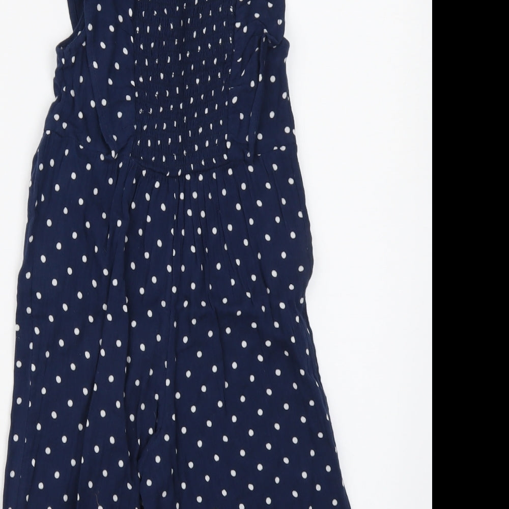 F&F Girls Blue Polka Dot Cotton Jumpsuit One-Piece Size 3XL Pullover