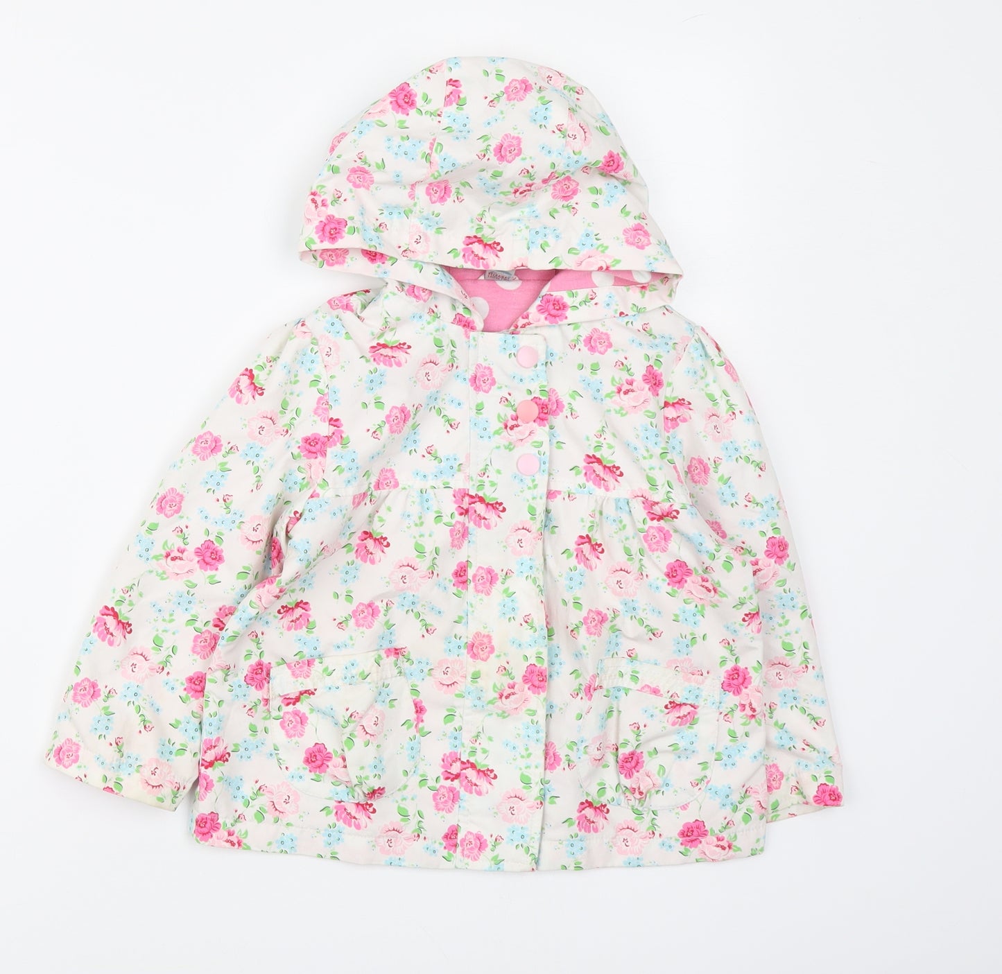 TU Girls White Floral Jacket Size 3-4 Years Zip