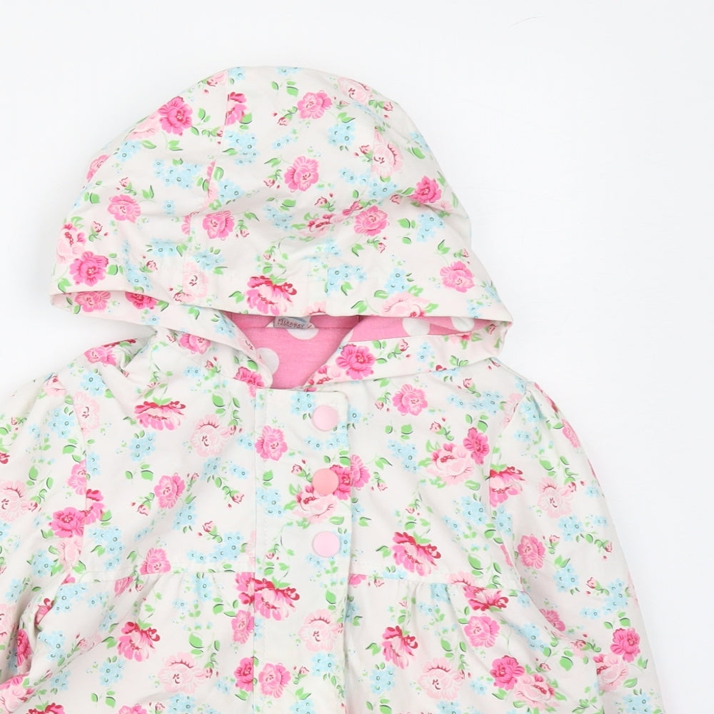 TU Girls White Floral Jacket Size 3-4 Years Zip