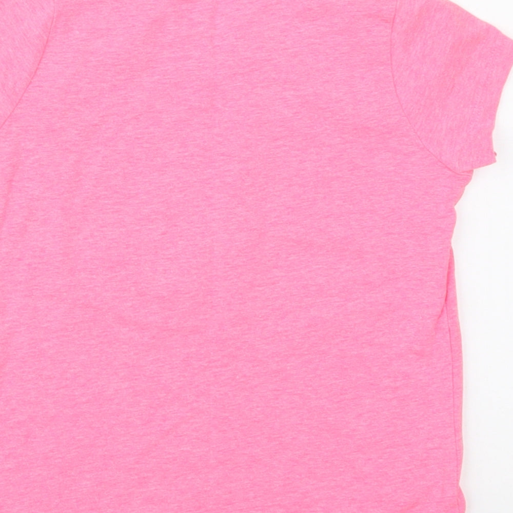 Primark Girls Pink Cotton Basic T-Shirt Size 3-4 Years Round Neck Pullover - Unicorn