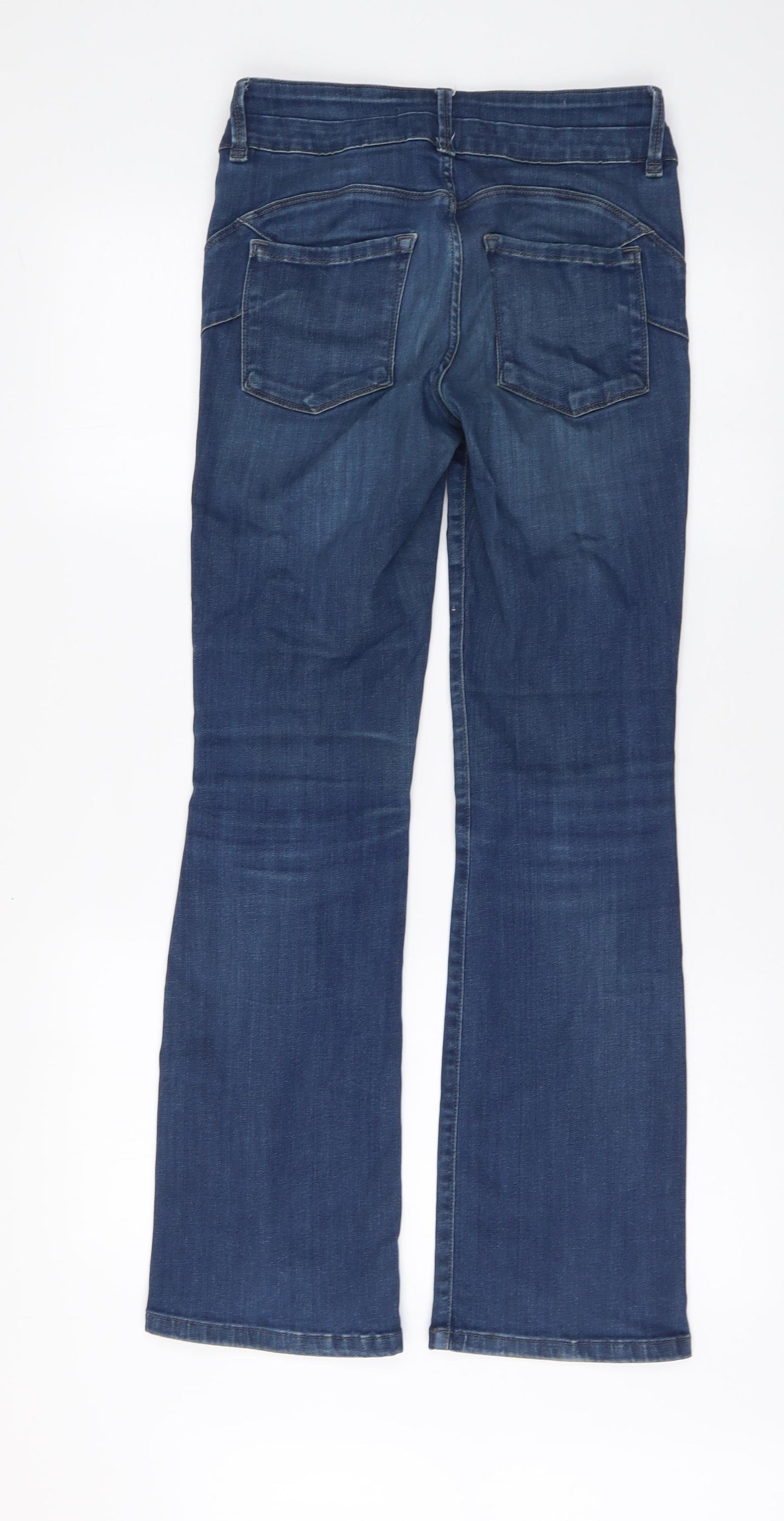 NEXT Womens Blue Cotton Bootcut Jeans Size 10 L30 in Regular Button
