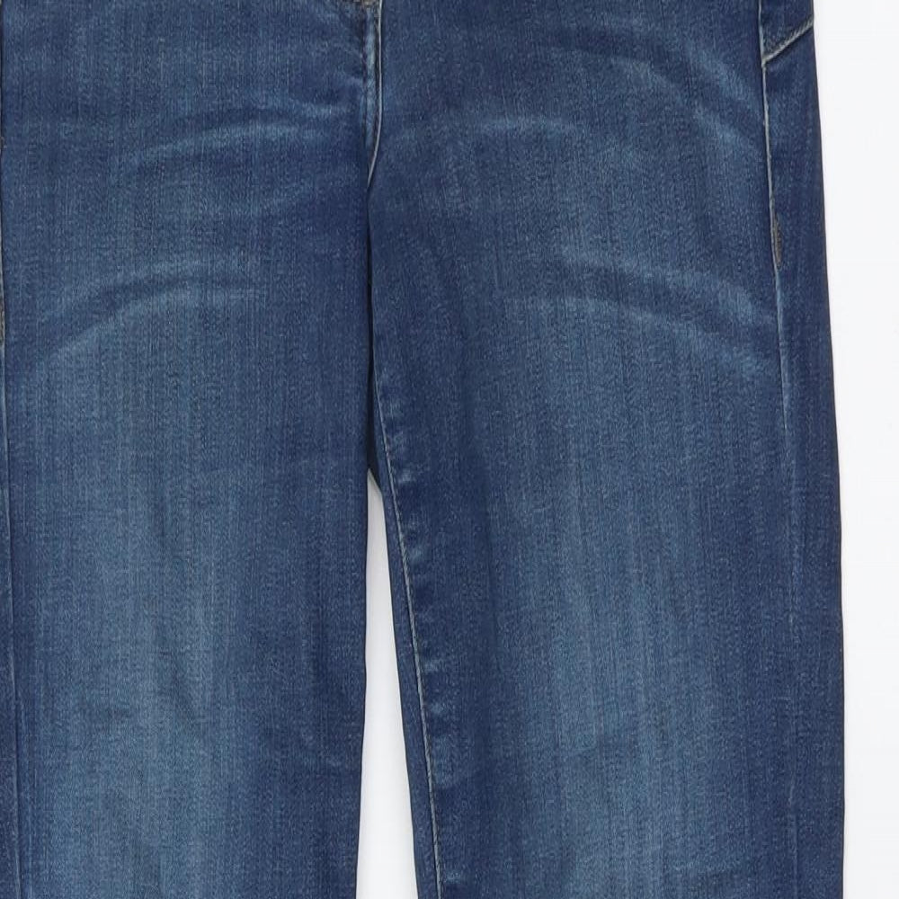 NEXT Womens Blue Cotton Bootcut Jeans Size 10 L30 in Regular Button