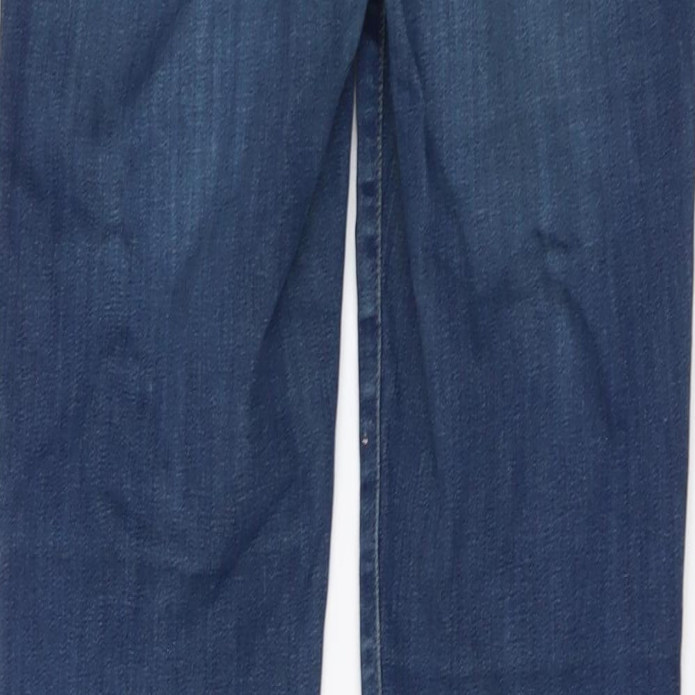 NEXT Womens Blue Cotton Bootcut Jeans Size 10 L30 in Regular Button