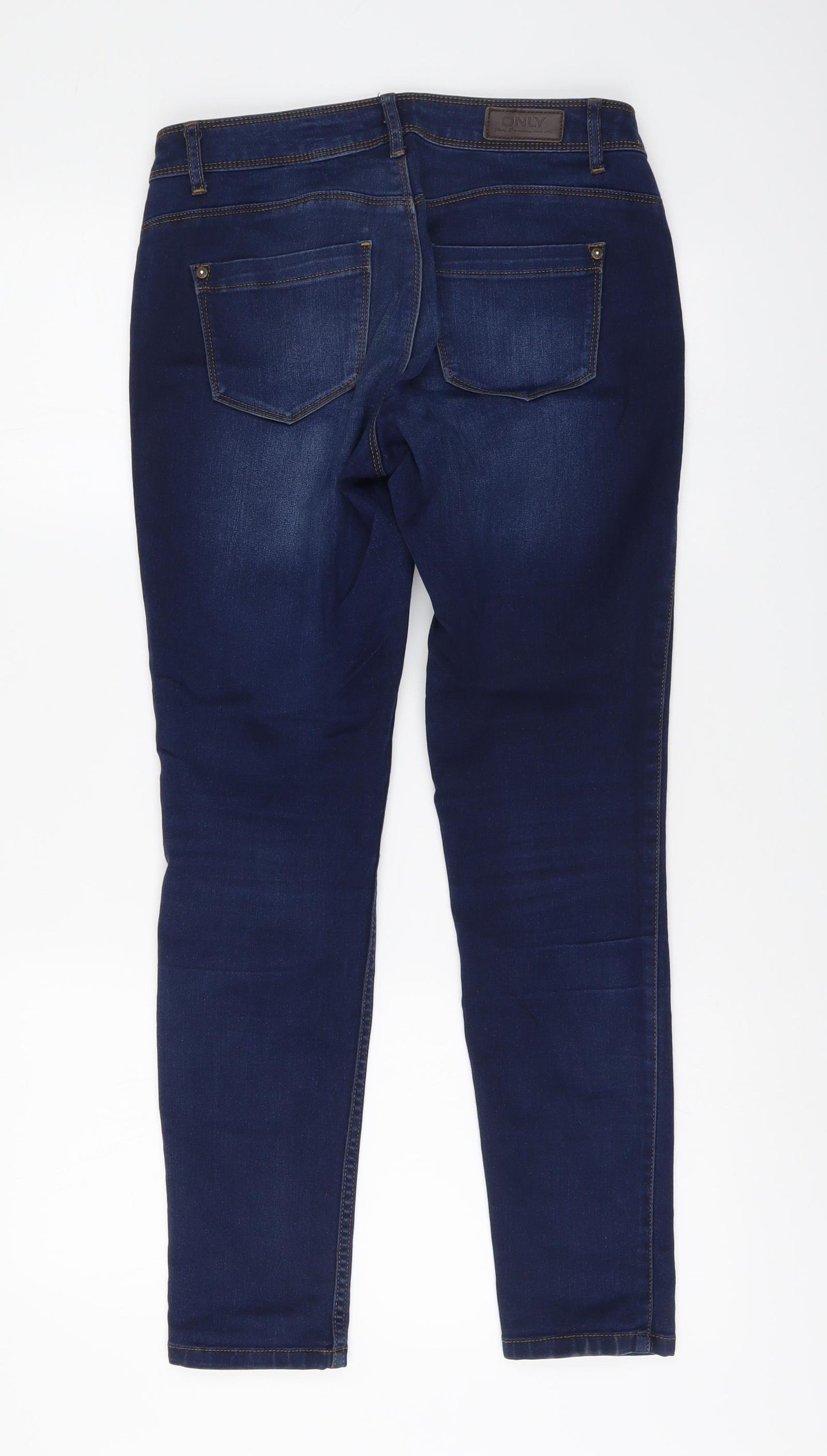 Only Womens Blue Cotton Straight Jeans Size M L28 in Regular Button