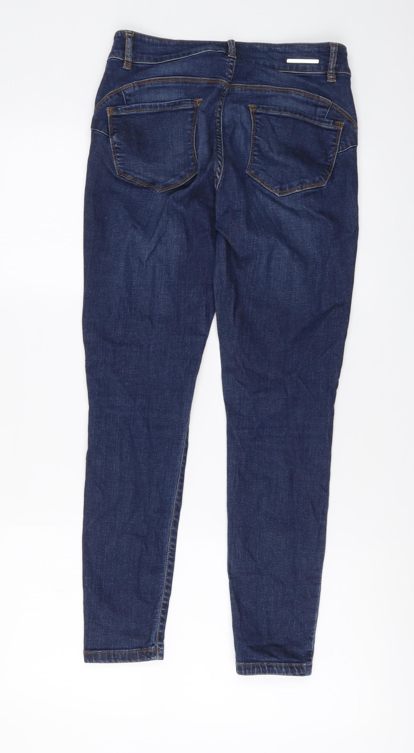 Lipsy Womens Blue Cotton Skinny Jeans Size 10 L26 in Regular Button
