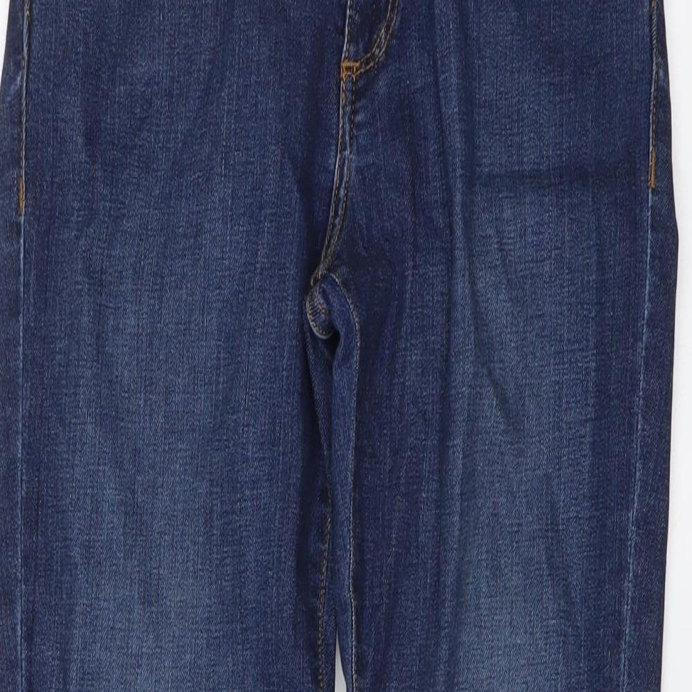 Lipsy Womens Blue Cotton Skinny Jeans Size 10 L26 in Regular Button
