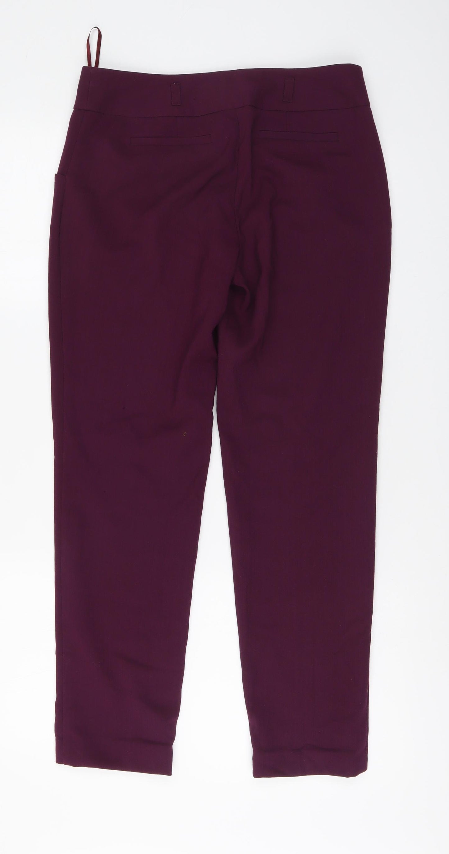 NEXT Womens Purple Polyester Chino Trousers Size 8 L27 in Regular Button