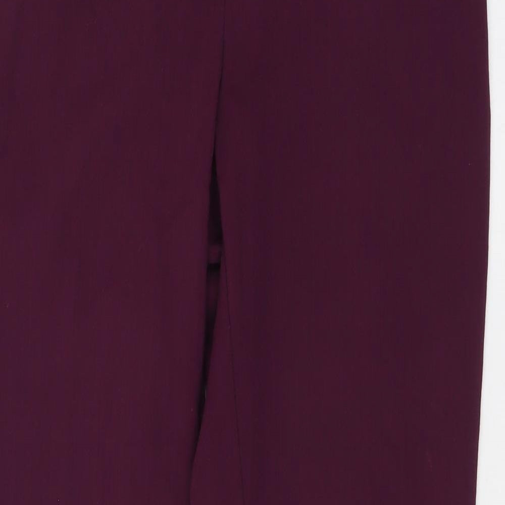 NEXT Womens Purple Polyester Chino Trousers Size 8 L27 in Regular Button