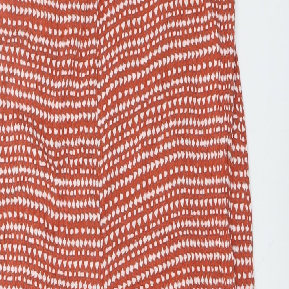 Primark Womens Red Geometric Viscose Jumpsuit One-Piece Size S Pullover