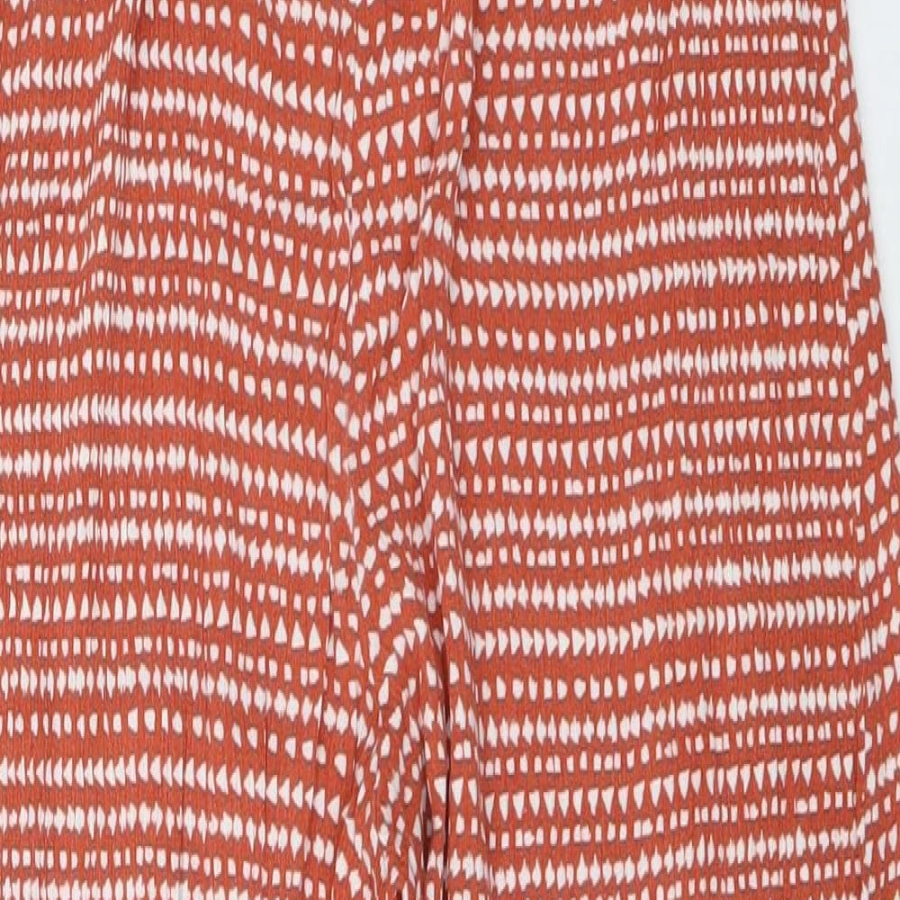 Primark Womens Red Geometric Viscose Jumpsuit One-Piece Size S Pullover