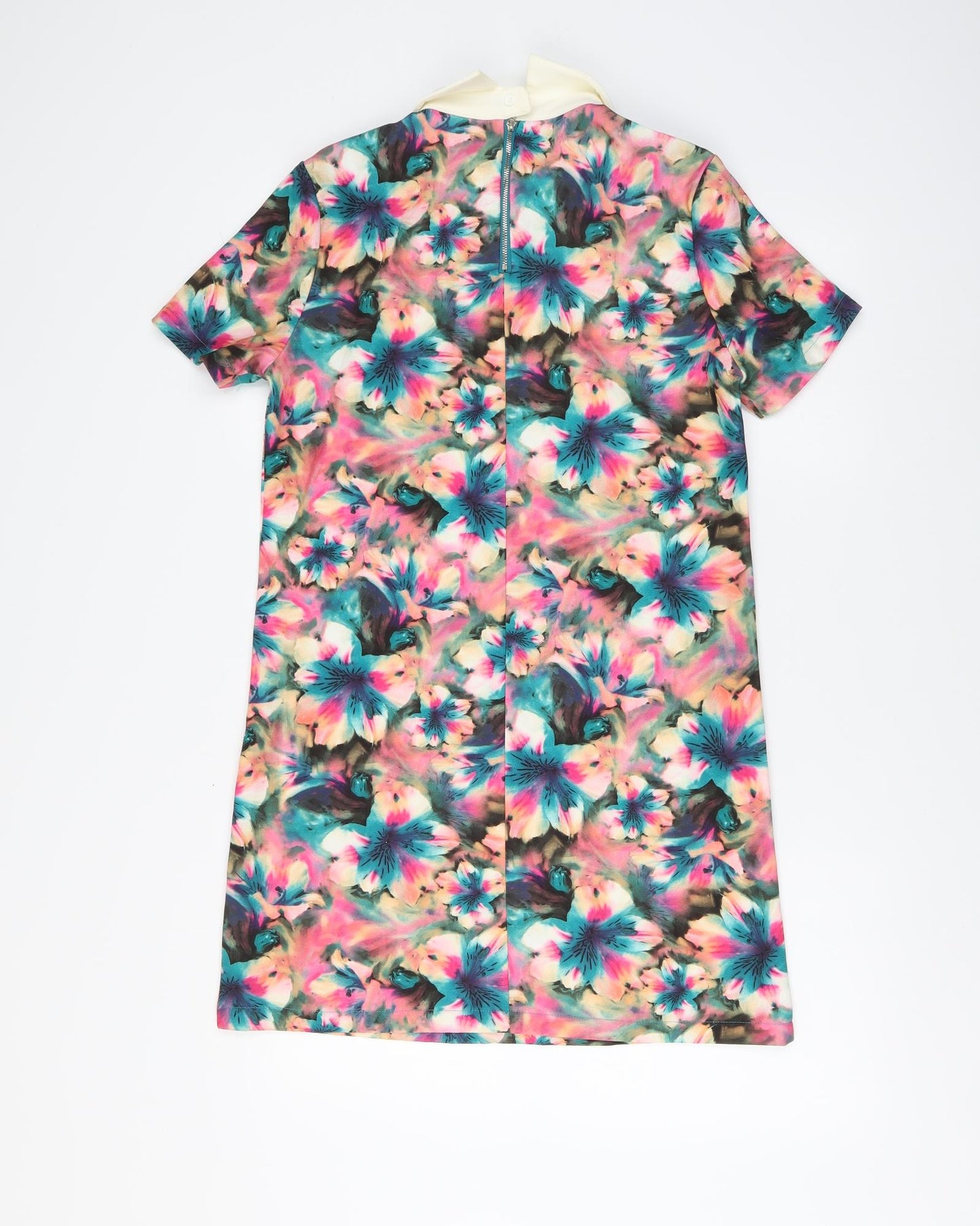 Glamorous Womens Multicoloured Floral Polyester A-Line Size 12 Collared Zip
