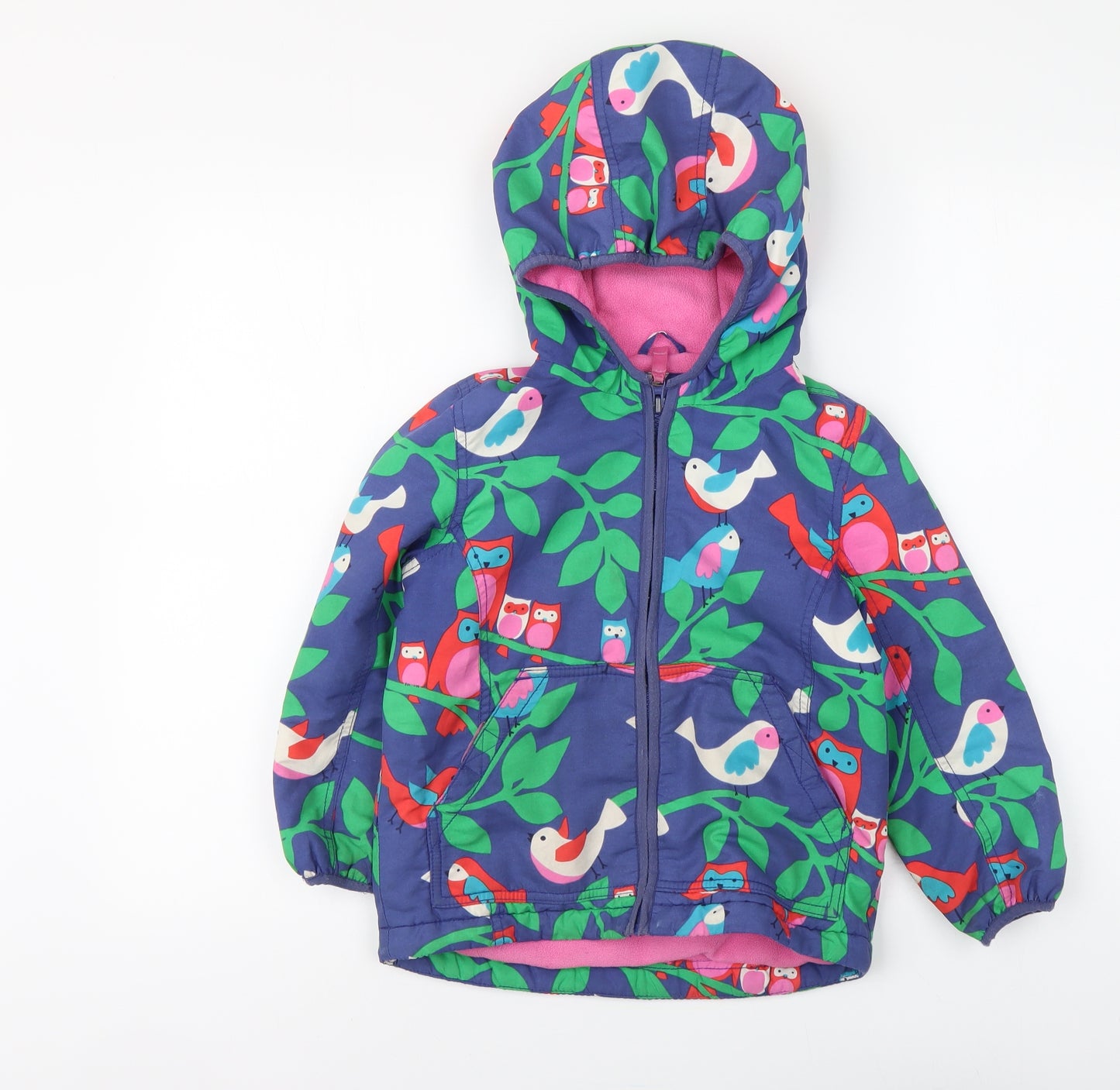 Mini Boden Girls Blue Geometric Jacket Size 5-6 Years Zip