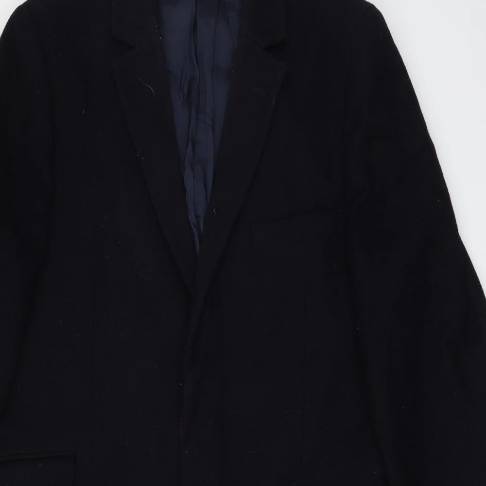 Jack Wills Mens Blue Pea Coat Coat Size L Button