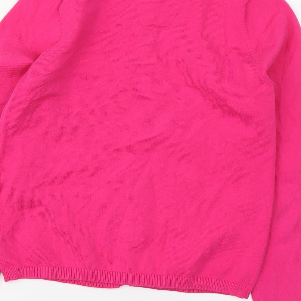 George Girls Pink Round Neck Cotton Cardigan Jumper Size 9-10 Years Button