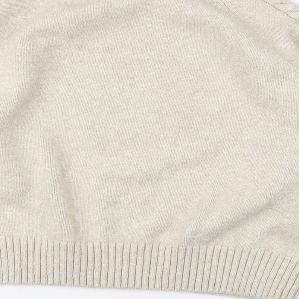 TU Womens Beige Round Neck Acrylic Pullover Jumper Size 18