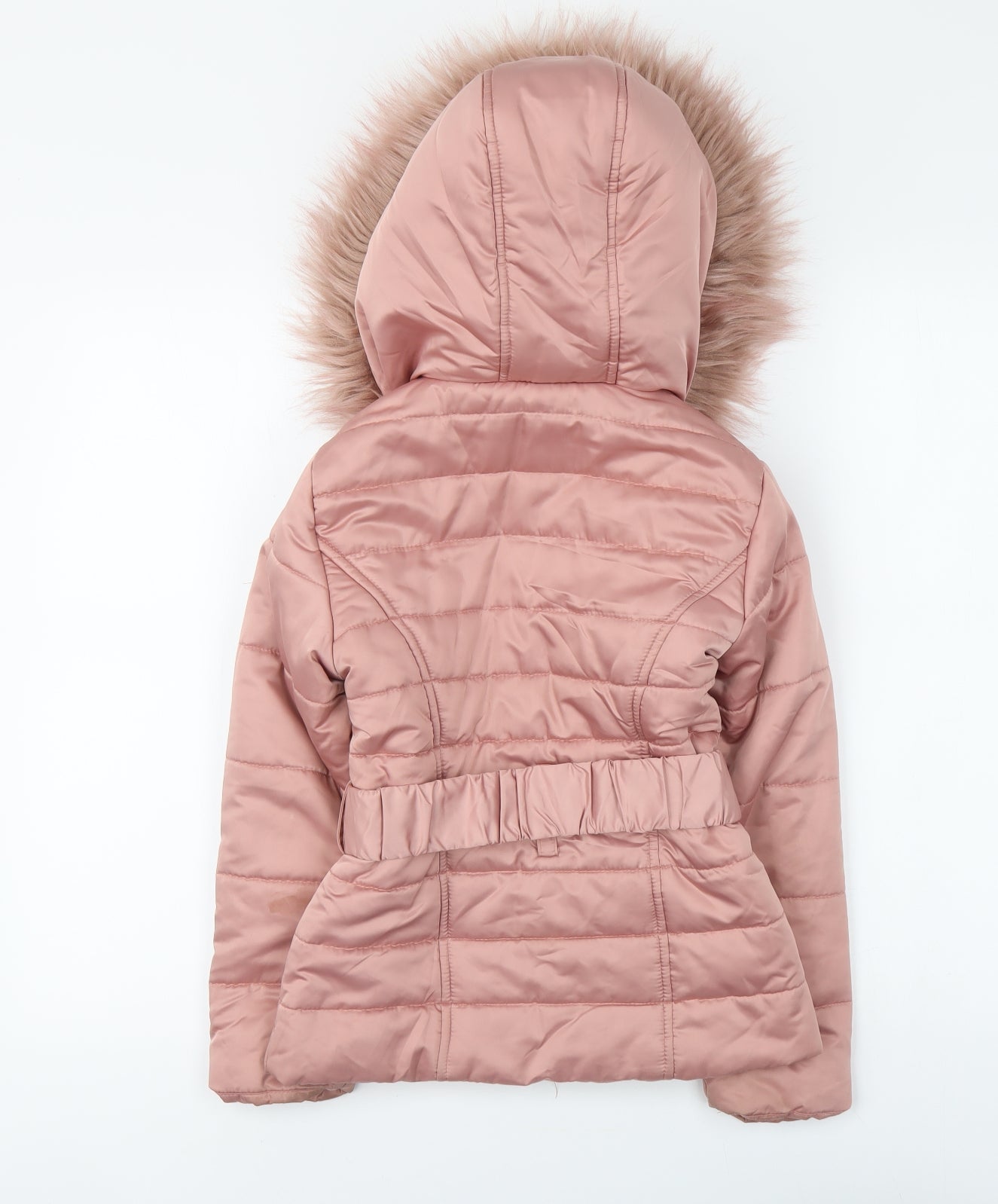 Lipsy Girls Pink Parka Coat Size 8 Years Zip