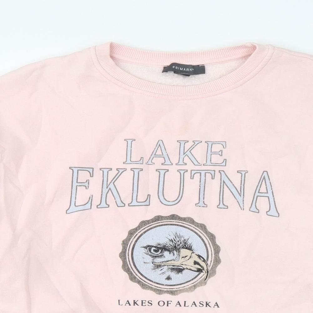 Primark Womens Pink Cotton Pullover Hoodie Size S Pullover - Lake Eklutna