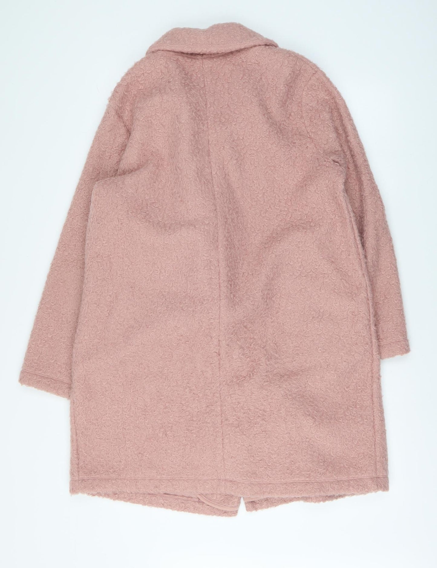 Dunnes Stores Womens Pink Overcoat Coat Size M Button