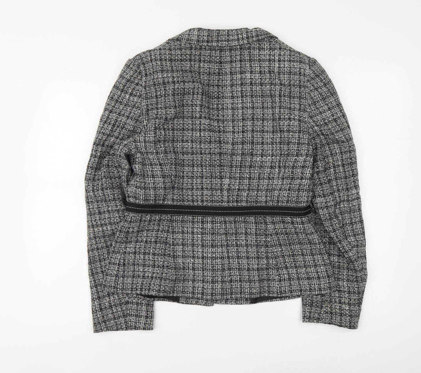 Bay Womens Grey Herringbone Jacket Size 14 Button