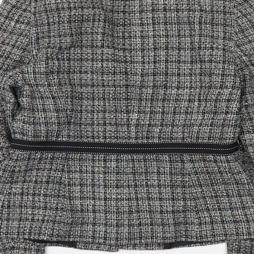 Bay Womens Grey Herringbone Jacket Size 14 Button