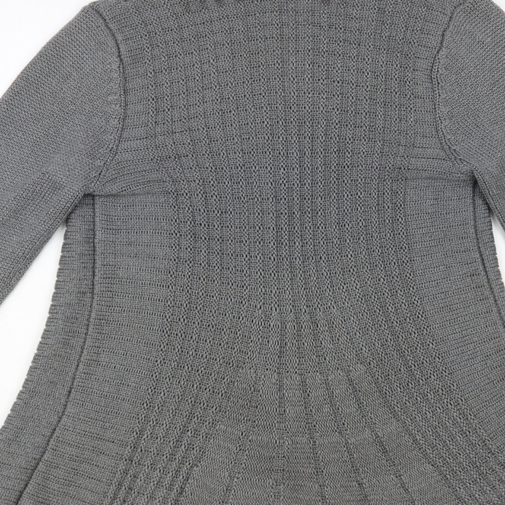 Gerry Weber Womens Grey Collared Acrylic Cardigan Jumper Size 12