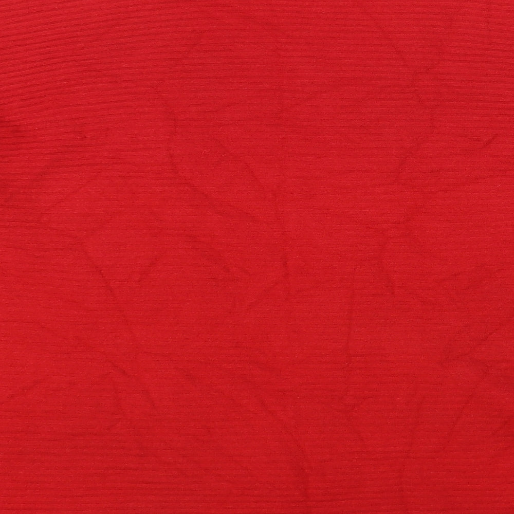 M&Co Womens Red V-Neck Viscose Cardigan Jumper Size 20