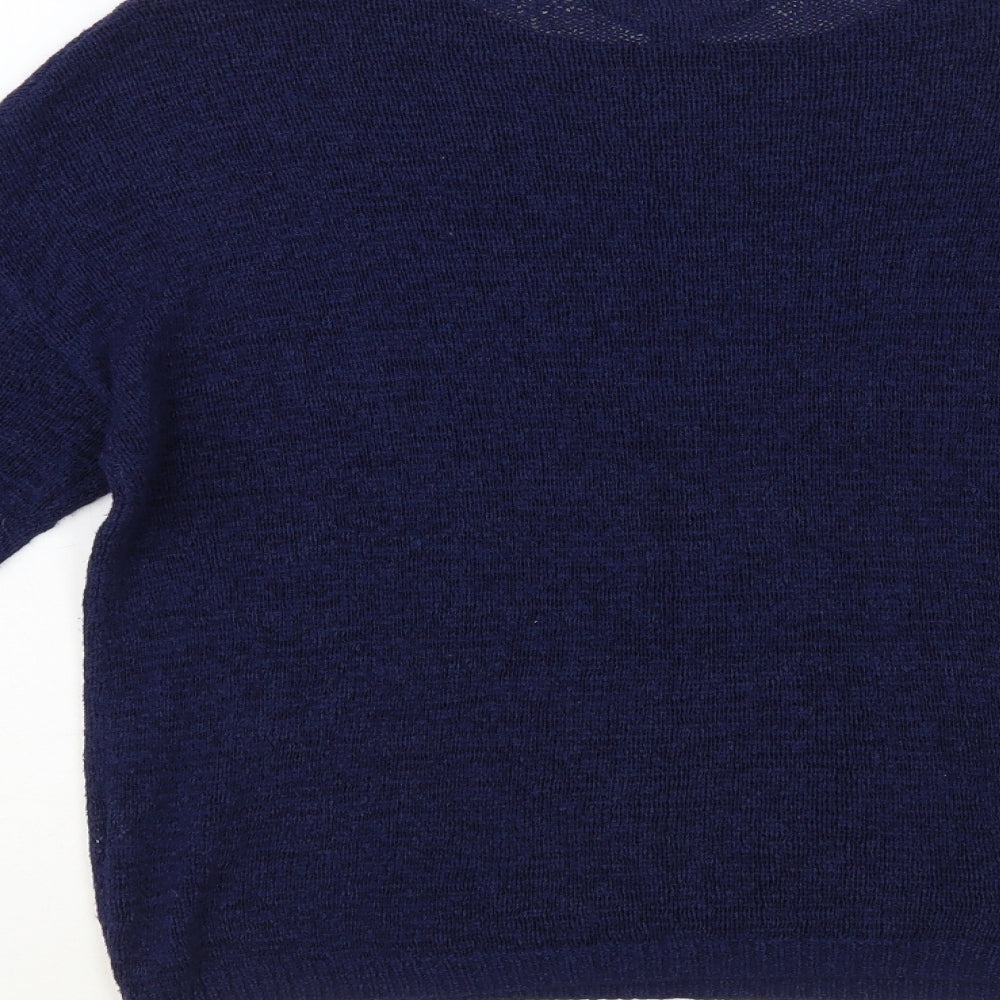 Primark Womens Blue Boat Neck Acrylic Pullover Jumper Size 6