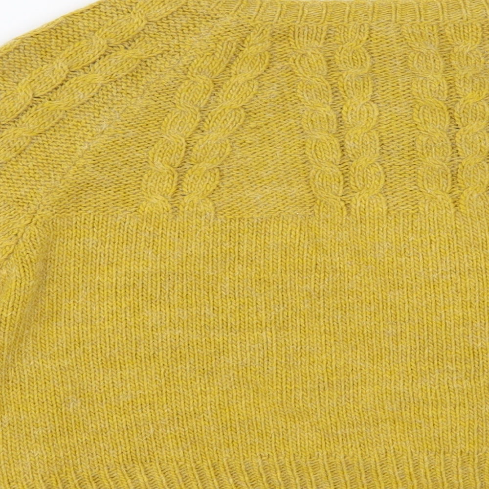 NEXT Womens Yellow Scoop Neck Acrylic Cardigan Jumper Size 16