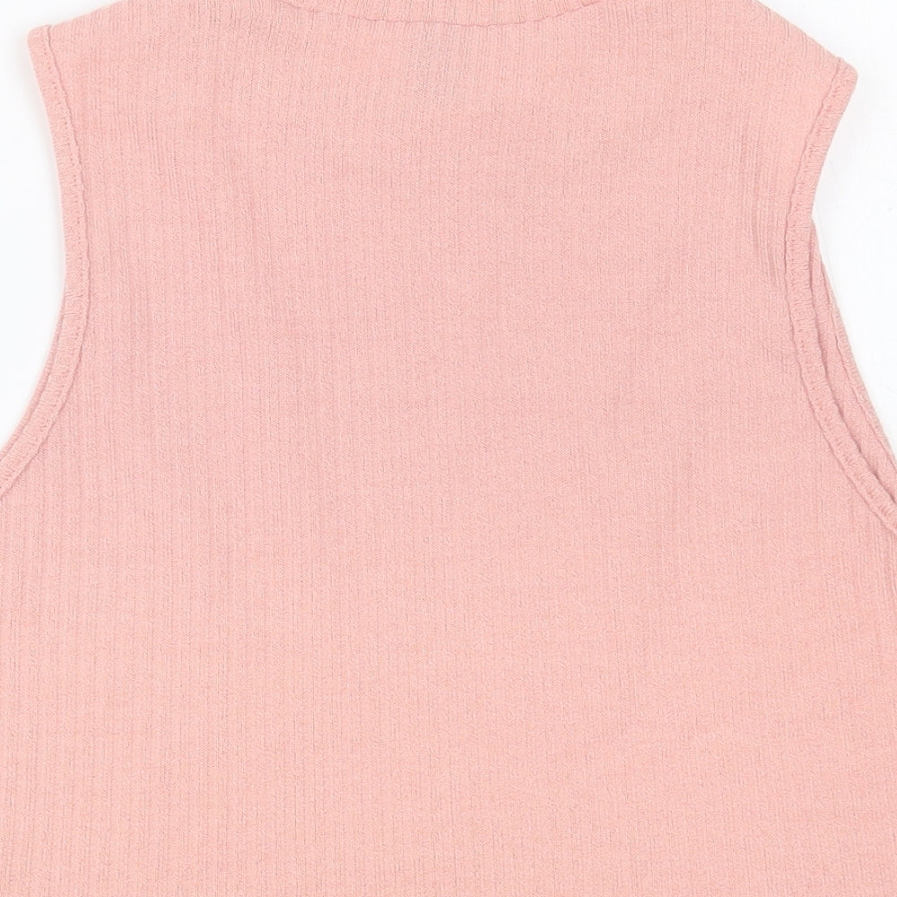 SheIn Womens Pink Polyester Cropped Tank Size XL Crew Neck