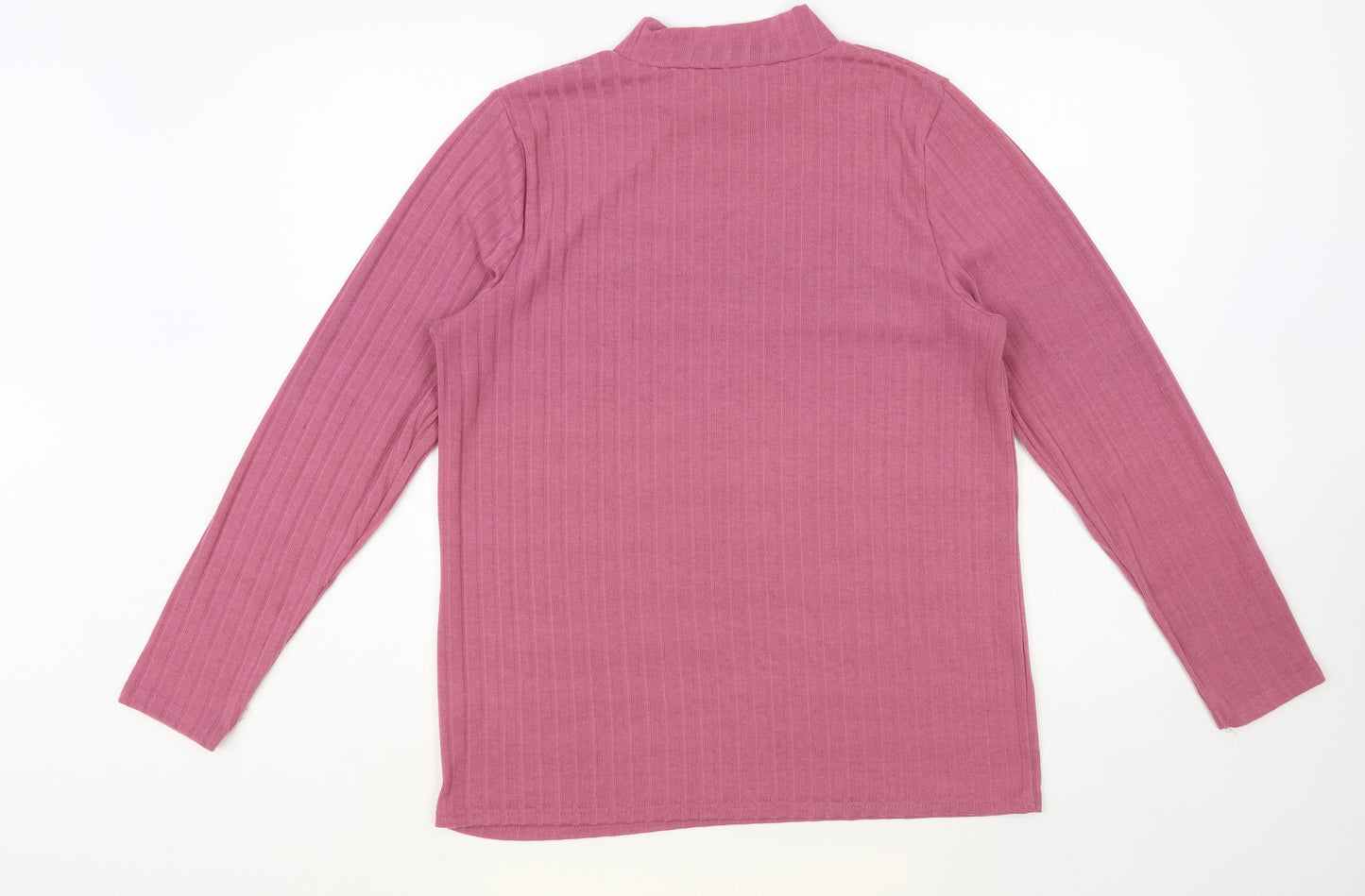 Nutmeg Womens Pink Mock Neck Polyester Pullover Jumper Size 16